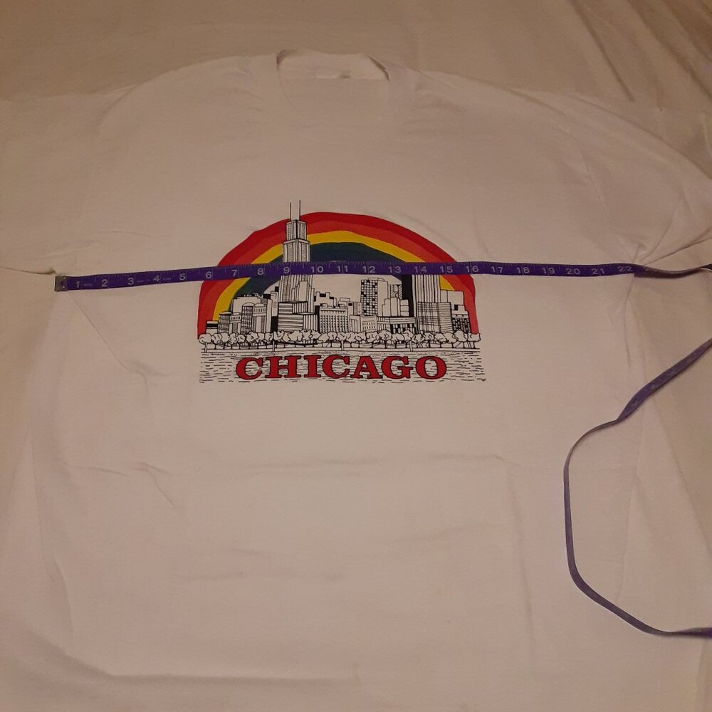 Chicago Rainbow Pride * White Tee * Large * - Picture 5 of 9